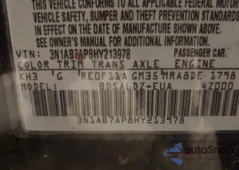 2017 Nissan Sentra Sv z USA, uszkodzony, nr VIN 3N1AB7AP8HY213978